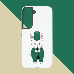 Coque Samsung Galaxy Orchestre de clarinette de lapin vert et or en mar