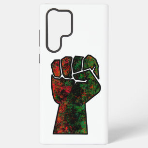 Coque Samsung Galaxy orgueil noir poing vert rouge pan drapeau africain