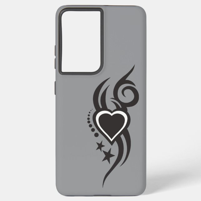 Coque Samsung Galaxy Ornamental Floral Heart Tattoo  (Verso)