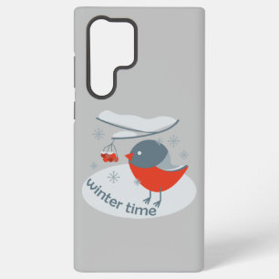 Coque Samsung Galaxy Ours d'hiver et baies de raies rouges