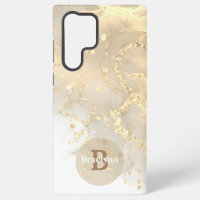 Pailleté de marbre doré personnalisé avec monogram