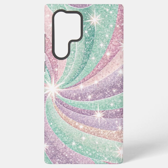 Coque Samsung Galaxy pailleté pastel (Verso)