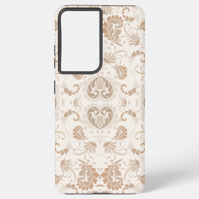 Coque Samsung Galaxy Paisley en beige esthétique moderne Tan Brown (Verso)