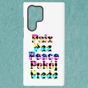 Coque Samsung Galaxy Paix dans les langues étrangères cœurs lumineux