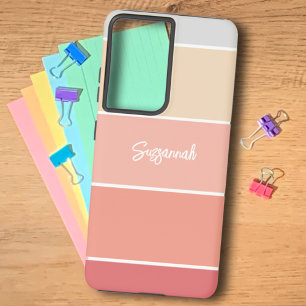 Coque Samsung Galaxy Palette de couleurs personnalisée avec nom et rayu