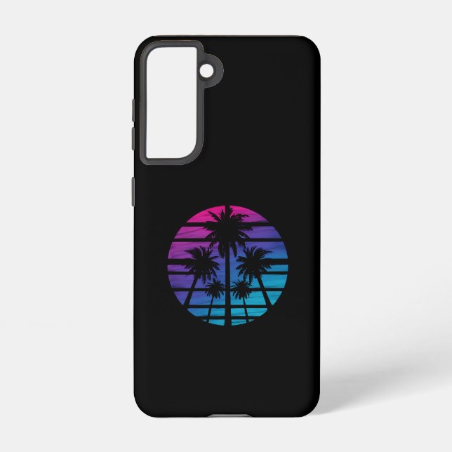 Coque Samsung Galaxy Palmiers Plage Hawaïenne Vacances d'Été (Verso)