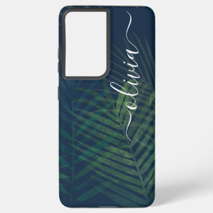 Coque Samsung Galaxy Palmiers vert foncé motif feuille