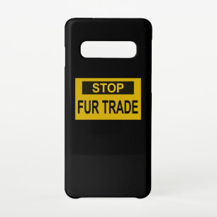 Coque Samsung Galaxy S10 Panneau commercial Stop Fur jaune