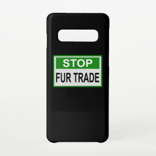 Coque Samsung Galaxy S10 Panneau commercial Stop Fur vert