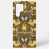 Pansies jaunes, oiseaux et papillons