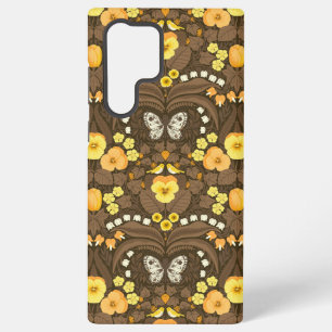 Coque Samsung Galaxy Pansies jaunes, oiseaux et papillons