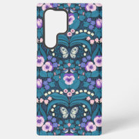 Pansies, oiseaux et papillons