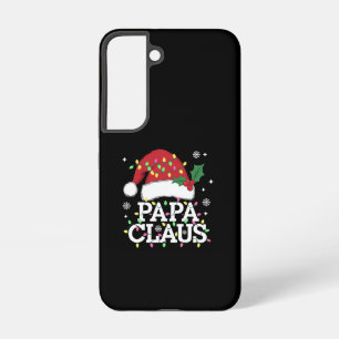 Coque Samsung Galaxy Papa Claus Lumières de Noël Pyjama Famille Assorti