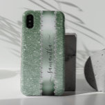 Coque Samsung Galaxy Papier à lettres calligraphié en faux strass vert<br><div class="desc">Tout scintillement ou diamant dans le design sont des photos et simulés.</div>
