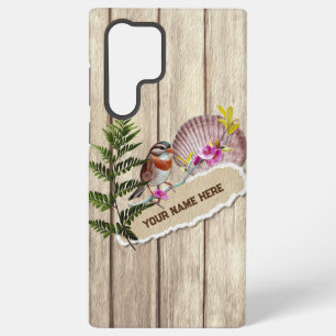 Coque Samsung Galaxy Papier Déchiré Rustique Bois Peinture à l'Huile Pe