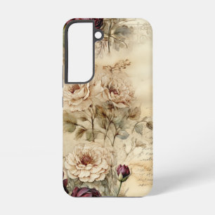 Coque Samsung Galaxy Papier parchemin floral lettre d'amour victorienne