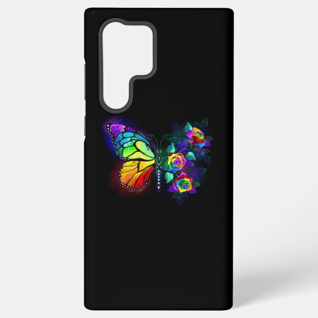 Coque Samsung Galaxy Papillon arc-en-ciel (Verso)