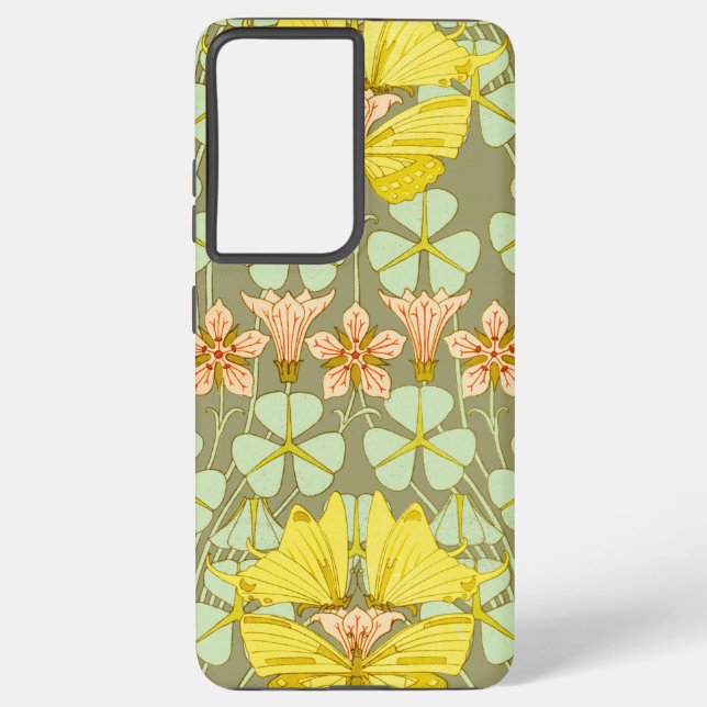 Coque Samsung Galaxy Papillon Floral Botanique coloré (Verso)