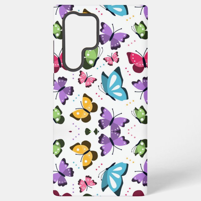 Coque Samsung Galaxy Papillons volants colorés (Verso)