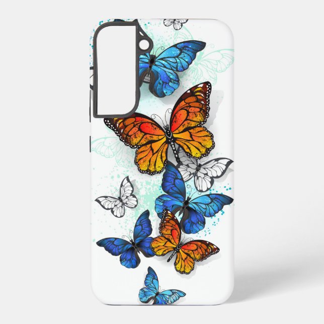 Coque Samsung Galaxy Papillons volants Morpho et Monarch (Verso)
