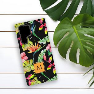 Coque Samsung Galaxy Paradis Hawaïen Plantes Tropicales Noir