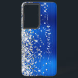 Coque Samsung Galaxy Parties scintillant Argent Royal Blue Foil Girl Si<br><div class="desc">Fille faux brillant parties scintillant argent en surbrillance sur le bord gauche jumelé avec un bleu royal de feuille de métal brossé design art numérique. La signature contemporaine de la poutre présente une élégante police de calligraphie blanche avec queues décoratives dans un format vertical. Customisez les styles de police ou...</div>
