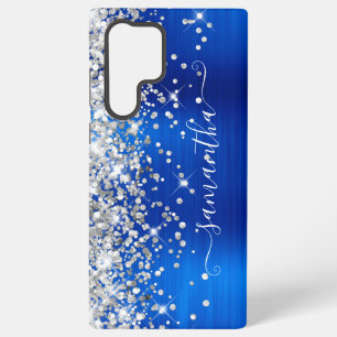 Coque Samsung Galaxy Parties scintillant Argent Royal Blue Girl Signatu