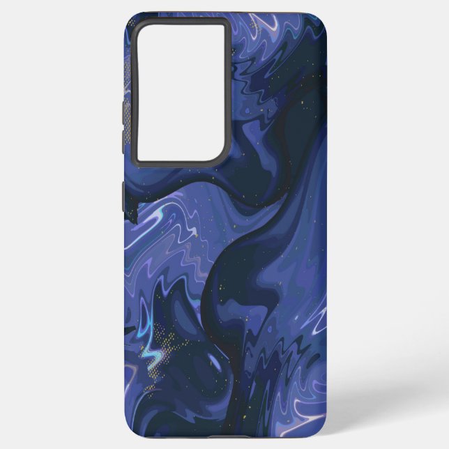 Coque Samsung Galaxy Parties scintillant bleue Galaxy Swirl Abstrait Mo (Verso)