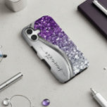 Coque Samsung Galaxy Parties scintillant d'argent violet monogramme man<br><div class="desc">Le design est une photo et les coques ne sont pas faits avec de la parties scintillant, des paillettes, des métaux ou des bois. Cette conception est également disponible sur d'autres modèles de téléphone. Choisissez Type de périphérique pour voir d'autres iPhone, Samsung Galaxy ou coques Google. Certains styles peuvent être...</div>