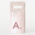 Coque Samsung Galaxy S10  Parties scintillant initiale personnalisée en rose<br><div class="desc">Boîtier de téléphone de parties scintillant simple. Personnalisez avec votre initiale</div>