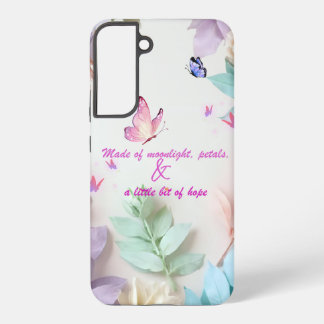 Coque Samsung Galaxy Pastel Floral Citation Coque papillon