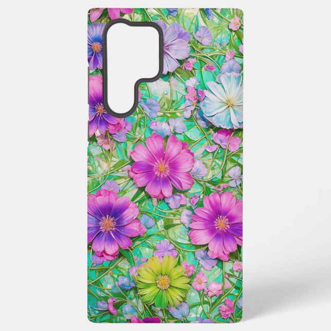 Coque Samsung Galaxy Pastel Floral Pattern Phone Case (Verso)