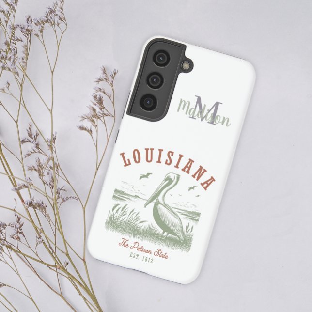Coque Samsung Galaxy Pastel Pelican Louisiana State Nom initial (Créateur téléchargé)