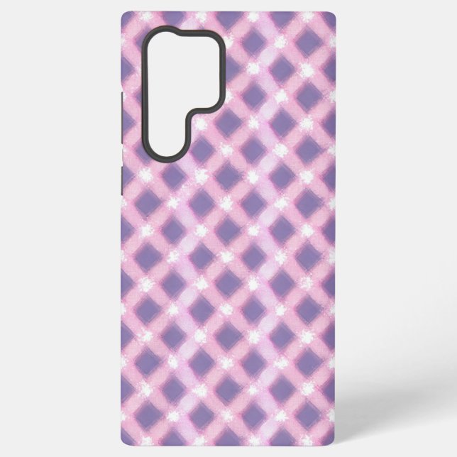 Coque Samsung Galaxy Pastel Pink Gingham Phone Case (Verso)