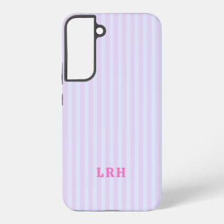 Coque Samsung Galaxy Pastel Pop Stripe Vintage Tiny Initials Monogram
