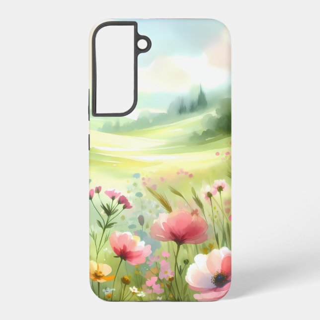 Coque Samsung Galaxy Pastel Wildflower Meadow Landscape (Verso)