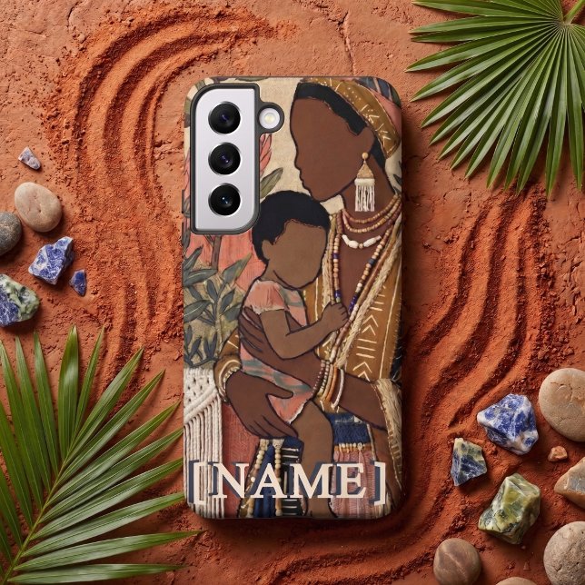 Coque Samsung Galaxy Patrimoine Terrien | Mudcloth Mère & Enfant (Styled Shot)