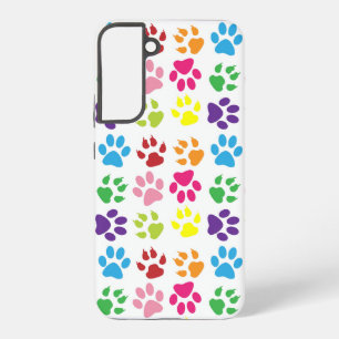 Coque Samsung Galaxy Pattes Colorées, Pattes de Chien, Pattes de Chat