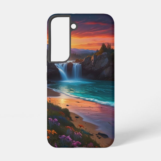 Coque Samsung Galaxy Paysage animé avec cascade boîtier téléphonique (Verso)