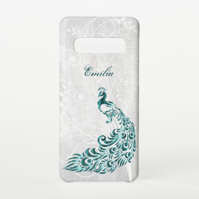 Coque Samsung Galaxy Peacock turquoise Personnalisé (Dos)
