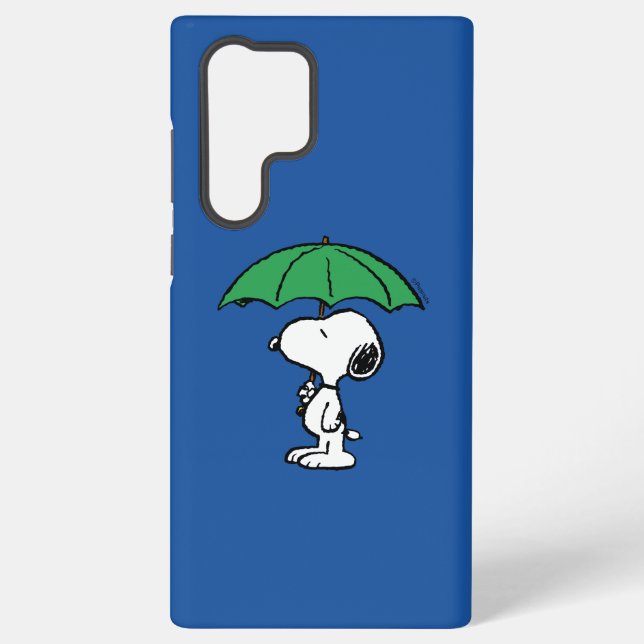 Coque Samsung Galaxy Peanuts | Snoopy parapluie vert (Verso)