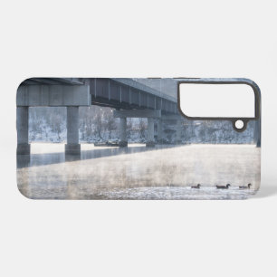 Coque Samsung Galaxy Pêche en hiver brumeux sur le lac Taneycomo Étui S