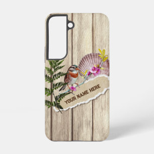 Coque Samsung Galaxy Peinture à l'huile en bois de papier déchiré rusti