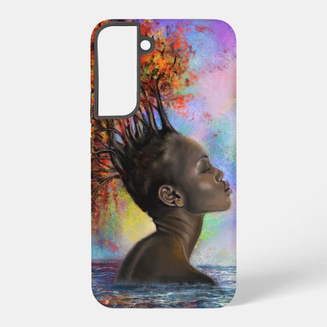 Coque Samsung Galaxy Peinture d'automne de la femme (Verso)