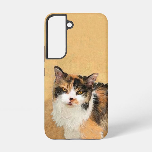 Coque Samsung Galaxy Peinture de chat Calico - Cute Original Cat Art (Verso)