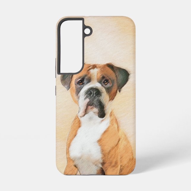 Coque Samsung Galaxy Peinture de chien Boxer originale non rognée Art a (Verso)