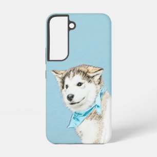Coque Samsung Galaxy Peinture de chiot Husky sibérien - Art original de