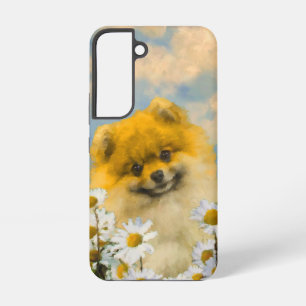Coque Samsung Galaxy Peinture de Pomeranian dans les Pâquerettes - Art