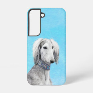 Coque Samsung Galaxy Peinture de Saluki (Argent) - Joli art original de