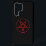 Coque Samsung Galaxy Pentagram Red Devil<br><div class="desc">Pentagramme rouge,  inversé,  texturé en cercle,  sur arrière - plan noir. Symbole occulte 666</div>